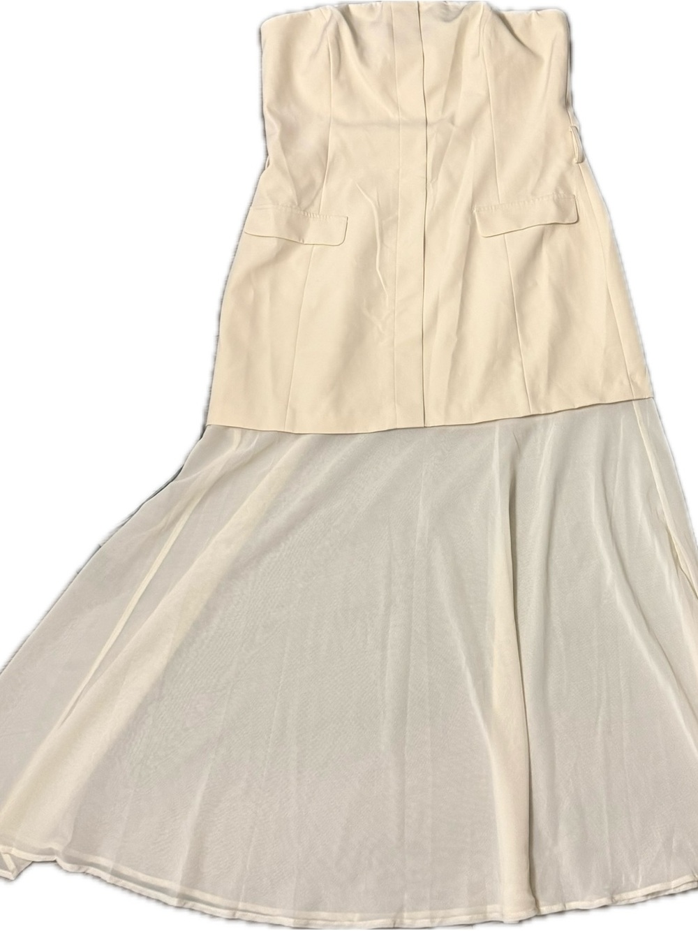Astr Cream Strapless High-Low Maxi Skirtdress
